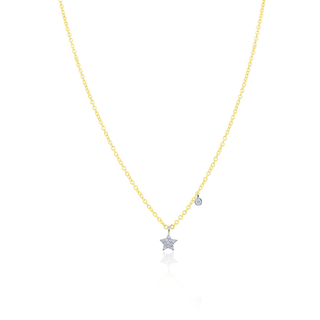 Meira T necklace n14608 yellow gold dainty diamond star