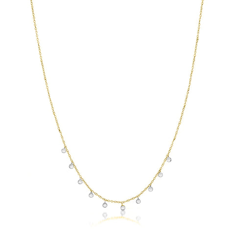Meira T necklace n10362 yellow gold necklace with 10 diamond bezels BEST SELLER