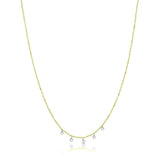 Meira T necklace n10363 yellow gold necklace with 5 diamond bezels BEST SELLER