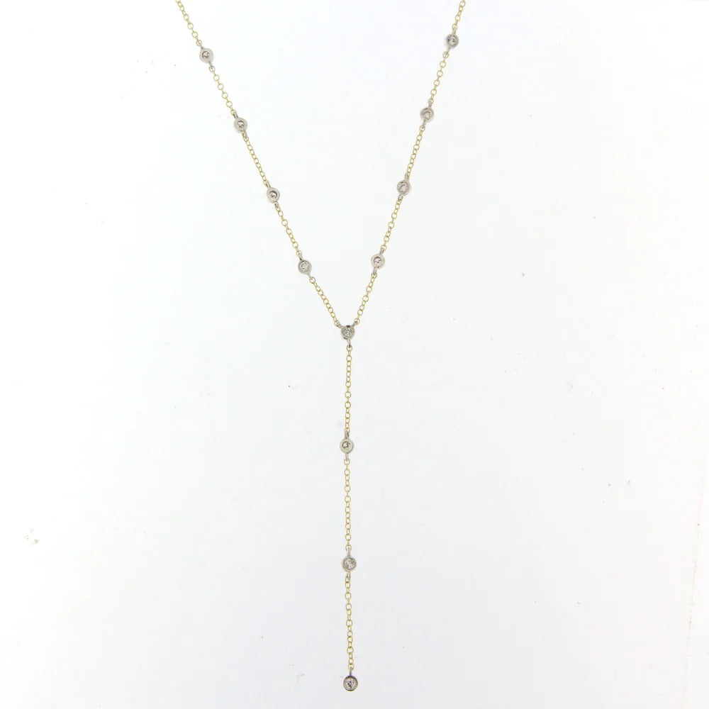 Meira t necklace lariat diamond bezel chain n11532