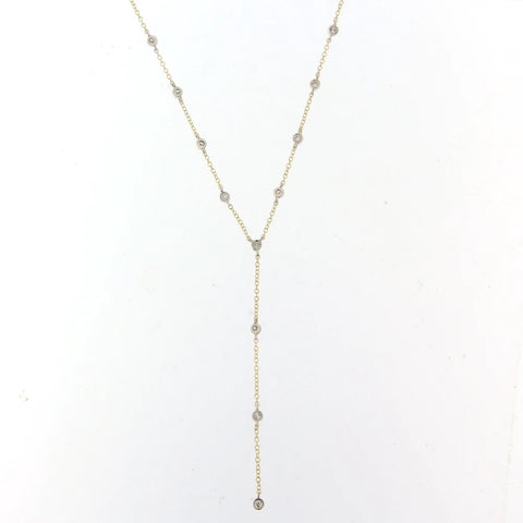 Meira t necklace lariat diamond bezel chain n11532