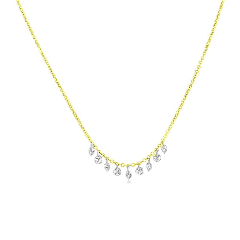 Meira T necklace n13112 yellow gold necklace with diamond charms