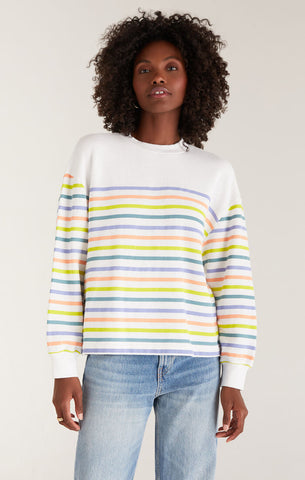 Z Supply Yuna striped long sleeve sweatshirt xs,s,m,l