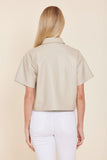 Dolce Cabo faux leather floral cut out top #288 2 colors