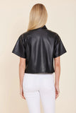 Dolce Cabo faux leather floral cut out top #288 2 colors