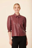 Dolce Cabo elastic cuff s/s top 75497 currant