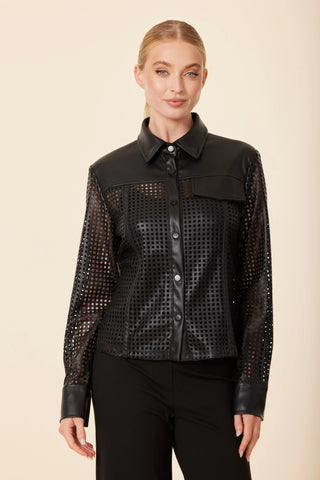 Dolce Cabo 75735 laser cut jacket/top brown and black