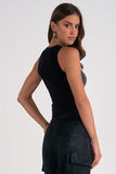Elan rhinestone tank top swr11339 black