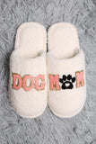 Women's Slippers sequin dog mom 2 colors pink,white