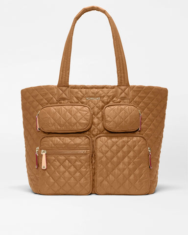 MZ Wallace large metro travel tote cognac