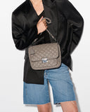 MZ Wallace lock bag medium two colors morning dove and espresso