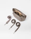 MZ Wallace lock bag medium two colors morning dove and espresso