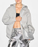 MZ Wallace mini woven hobo matte silver 1605n2096