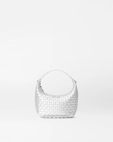 MZ Wallace mini woven hobo matte silver 1605n2096