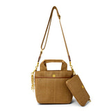 Think Royln Escape handbag 10004DR dune raffia 2 bags in one