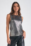 Elan tank top swf11340 silver and black