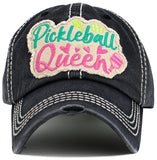 Women's hat "Pickleball Queen" Vintage Washed Baseball Cap kbv1620