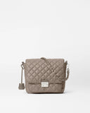 MZ Wallace lock bag medium two colors morning dove and espresso