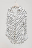 Blu Pepper women's quatrefoil button shirt tb3575 ivory