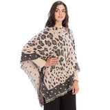 Poncho women's leopard geometric