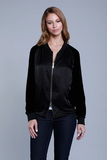 Dolce Cabo silk/velvet bomber jacket black  # 74112