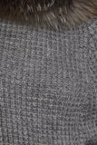 Dolce Cabo grey knitted fur poncho 71685 ONE SIZE