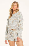 Z Supply Celine camo long sleeve top zt203440 sage mist