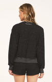 Z Supply Elle marled long sleeve top zt203446 heather black