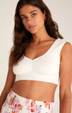 Z Supply hazy rib tank bra white sand zlt222277
